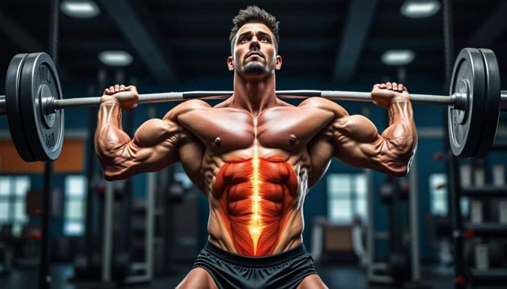 découvrez comment le gainage abdominal renforce et stabilise la colonne vertébrale des haltérophiles durant l'effort, améliorant ainsi performance et sécurité.